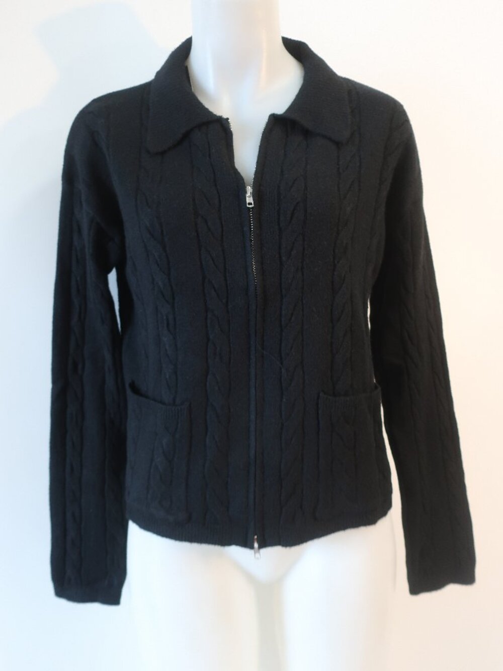 NWT Womens Robertson & Rodeo Black (Item-6) Heritage Zip Up Cardigan Sweater S/M